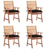 Image de Lot de 4 chaise H. 92 cm empilable non pliable exterieur en acacia noir