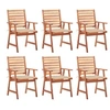 Image de Lot de 6 chaise exterieur empilable non pliable H. 92 cm en acacia beige