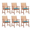 Image de Lot de 6 chaise en acacia empilable non pliable H. 92 cm exterieur bleu