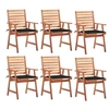 Image de Lot de 6 chaise exterieur non pliable H. 92 cm en acacia noir