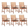 Image de Lot de 6 chaise en acacia empilable non pliable H. 92 cm exterieur marron