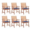 Image de Lot de 6 chaise exterieur empilable non pliable en acacia H. 92 cm bleu