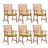 Image de Lot de 6 chaise H. 92 cm empilable non pliable exterieur en acacia marron