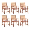 Image de Lot de 6 chaise en acacia non pliable exterieur H. 92 cm marron