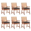 Image de Tuinstoelen 6 st met kussens massief acaciahout3078362