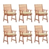 Image de Lot de 6 chaise exterieur H. 92 cm beige en acacia