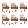 Image de Lot de 6 chaise exterieur en acacia bleu H. 92 cm