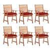 Image de Lot de 6 chaise en acacia exterieur rouge H. 92 cm