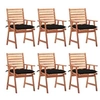 Image de Lot de 6 chaise exterieur empilable non pliable en acacia H. 92 cm marron