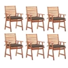 Image de Lot de 6 chaise exterieur empilable non pliable H. 92 cm en acacia marron