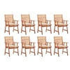 Image de Lot de 8 chaise exterieur H. 92 cm beige en acacia