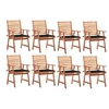 Image de Lot de 8 chaise H. 92 cm empilable non pliable en acacia exterieur noir