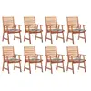 Image de Lot de 8 chaise exterieur non pliable en acacia H. 92 cm marron