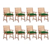 Image de Lot de 8 chaise en acacia empilable non pliable H. 92 cm exterieur vert