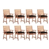 Image de Lot de 8 chaise exterieur en acacia noir H. 92 cm