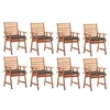 Image de Lot de 8 chaise H. 92 cm empilable non pliable en acacia exterieur marron