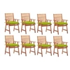 Image de Lot de 8 chaise exterieur H. 92 cm vert en acacia