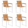 Image de Chaises de jardin lot de 4 Bois d acacia solide et inox