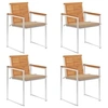 Image de Lot de 4 Chaises de Jardin avec Coussins, Sièges de Terrasse, Chaises de Salle à Manger, Meubles de Patio Extérieur, 3078473