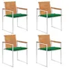 Image de Chaises de jardin lot de 4 avec coussins Bois d acacia massif