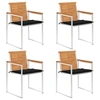 Image de Lot de 4 chaise en bois massif empilable non pliable exterieur H. 85 cm noir