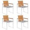 Image de Lot de 4 chaise interieur empilable non pliable H. 85 cm en bois marron