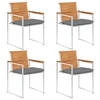 Image de Chaises de jardin 4 pcs avec coussins Bois d'acacia massif 3078486