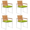 Image de Lot de 4 chaise exterieur empilable non pliable en bois massif H. 85 cm vert