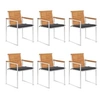 Image de Lot de 6 Chaises de Jardin avec Coussins, Sièges de Terrasse, Chaises de Salle à Manger, Meubles de Patio Extérieur, 3078497