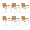 Image de Chaises de jardin lot de 6 avec coussins Bois d acacia solide