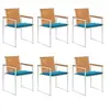 Image de Chaises de jardin lot de 6 avec coussins Bois d acacia solide