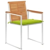 Image de Lot de 6 chaise en acacia empilable non pliable H. 85 cm exterieur vert