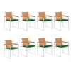 Image de Lot de 8 chaise H. 85 cm empilable non pliable en bois exterieur vert