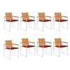 Image de Chaises de jardin lot de 8 avec coussins Bois d'acacia solide3078530