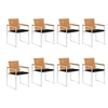 Image de Lot de 8 chaise exterieur empilable non pliable H. 85 cm en acacia bois