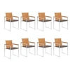 Image de Chaises de jardin lot de 8 avec coussins Bois d'acacia solide3078532