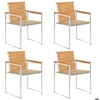 Image de Lot de 4 Chaises de Jardin avec Coussins, Sièges de Terrasse, Chaises de Salle à Manger, Meubles de Patio Extérieur, 3078557
