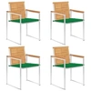 Image de Lot de 4 chaise exterieur en bois massif vert H. 85 cm