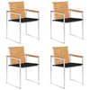 Image de Lot de 4 chaise en bois massif empilable non pliable H. 85 cm exterieur noir