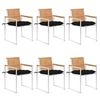 Image de Chaises de jardin lot de 6 avec coussins Bois de teck massif