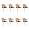 Image de Lot de 8 chaise en bois massif empilable non pliable exterieur H. 85 cm gris