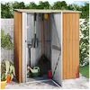 Image de Abri de Jardin Hangar de Stockage Abri de Rangement Remise à Outils Maison d'Extérieur Marron 180,5x97x209,5 cm Acier 150906