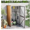 Image de Abri à Outils de Jardin Remise de Stockage Organisateur d'Outils Cabane de Rangement Extérieur Marron 88x89x161 cm 316208