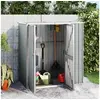 Image de Abri à Outils de Jardin Remise de Stockage Organisateur d'Outils Cabane de Rangement Extérieur Gris 161x89x161 cm 316210