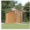 Image de Abri de jardin Marron 270x130x208,5 cm Acier galvanisé, rangement de jardin pour les outils, rangement pour outils 316245