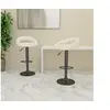 Image de Tabourets de bar lot de 2 crème velours