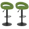 Image de Tabourets de bar 2 pcs Vert clair Velours