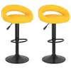 Image de Tabourets de bar 2 pcs Jaune moutarde Velours