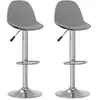 Image de Tabourets de bar lot de 2 gris tissu333381