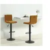 Image de Tabourets de bar lot de 2 marron velours333729